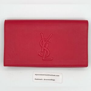 YSL Red Leather Clutch Great Condition! Sexy Little Bag🌹